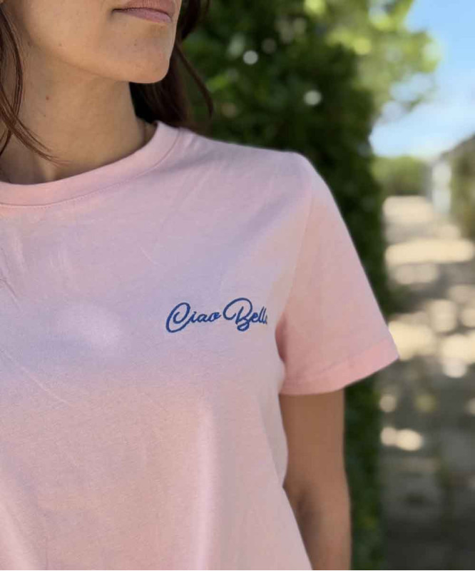T-shirt coton rose Ciao bella