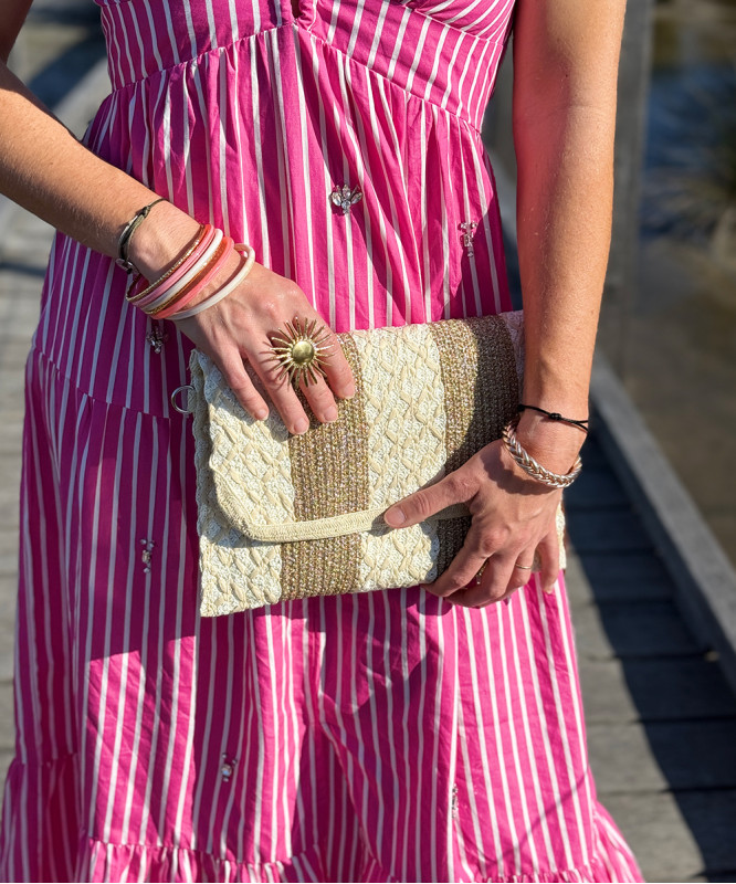 Pochette doré et beige