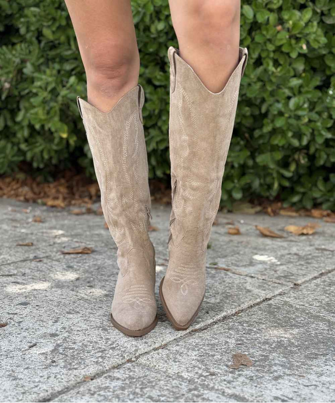 Santiags beiges hautes