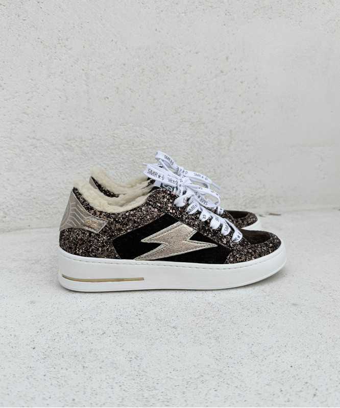 Baskets Semerdjian marron et intérieur moumoute