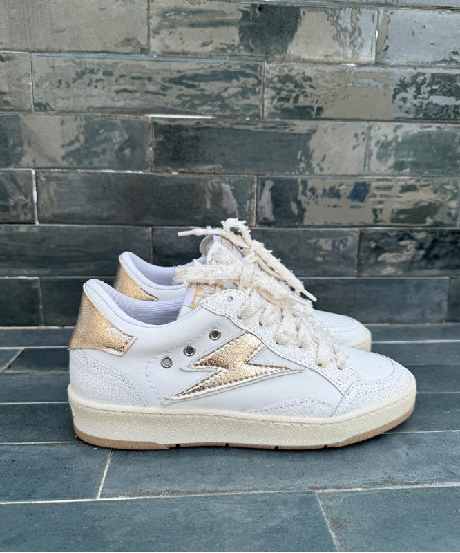 Baskets Semerdjian blanches éclair doré