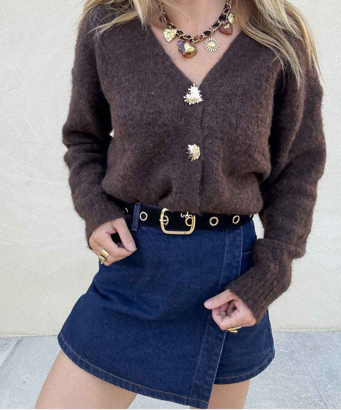 Jupe short en denim brut