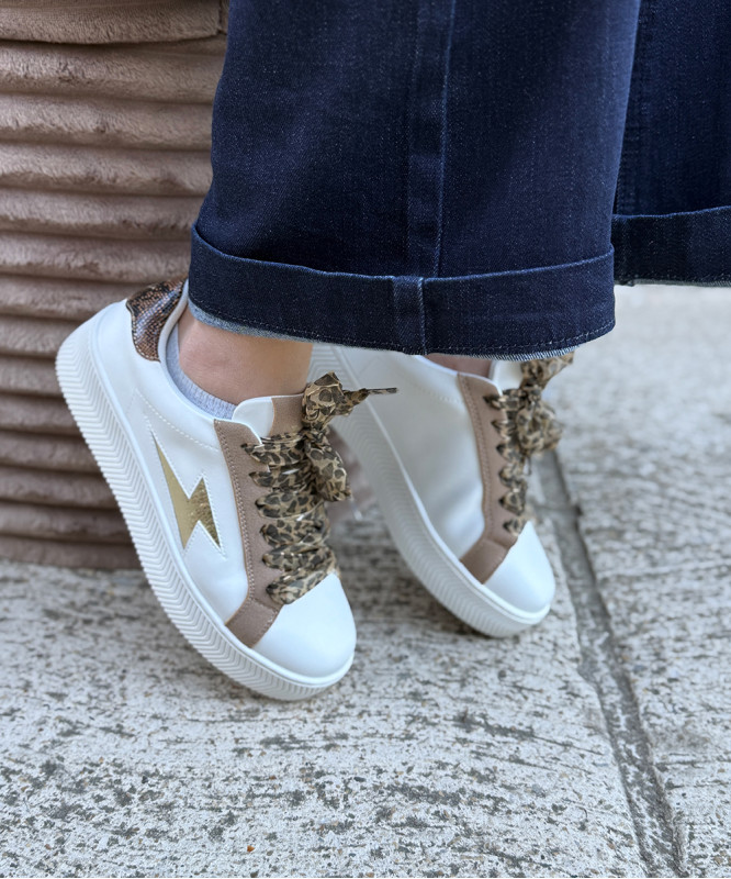 Baskets vanessa wu lacet ruban léopard