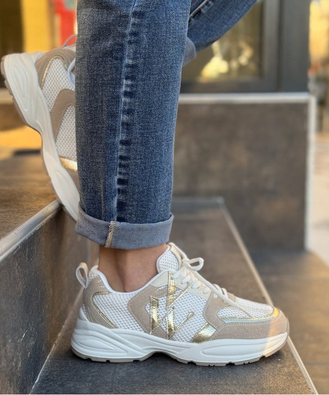 Baskets Vanessa Wu blanc et doré