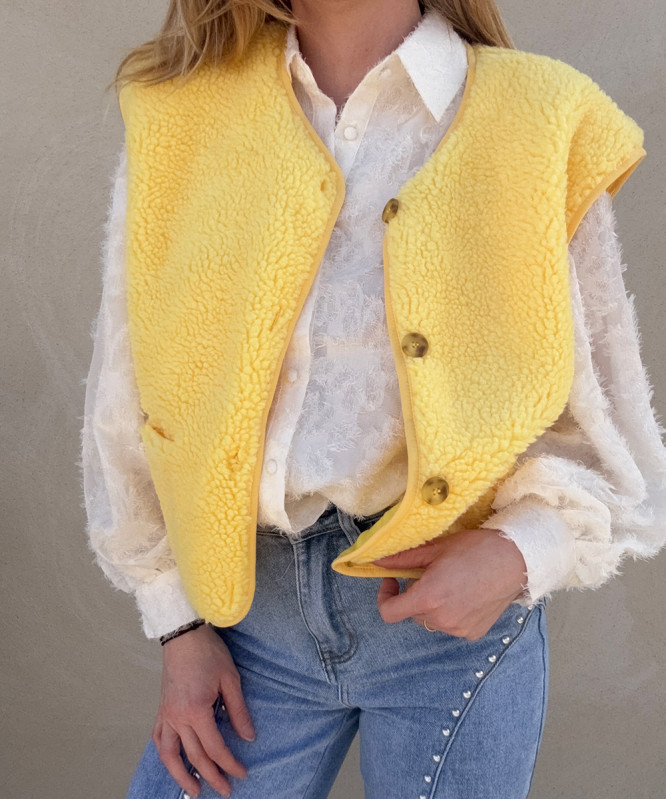 Gilet sans manches jaune