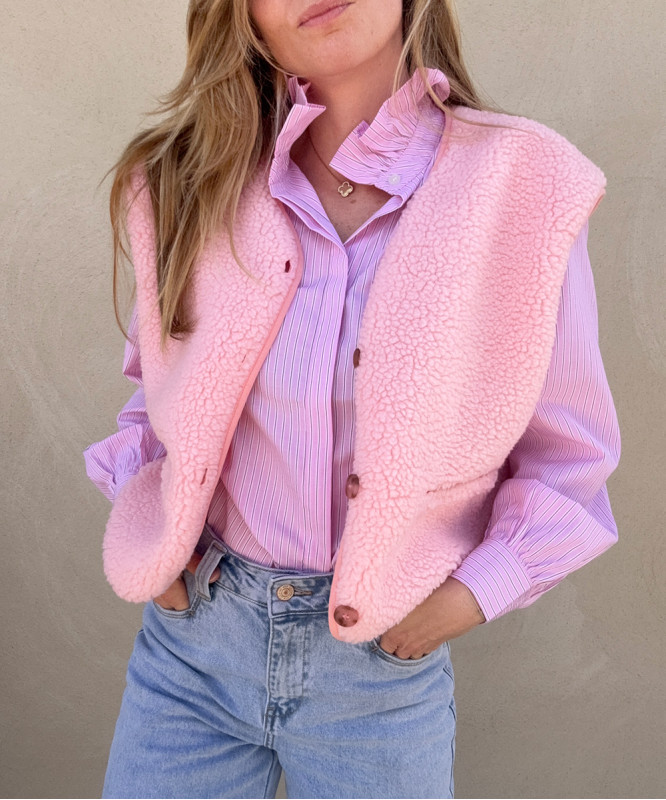 Gilet sans manches rose