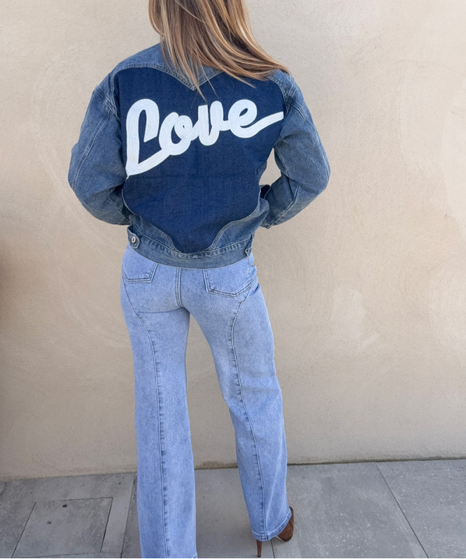 Veste en jean brut LOVE
