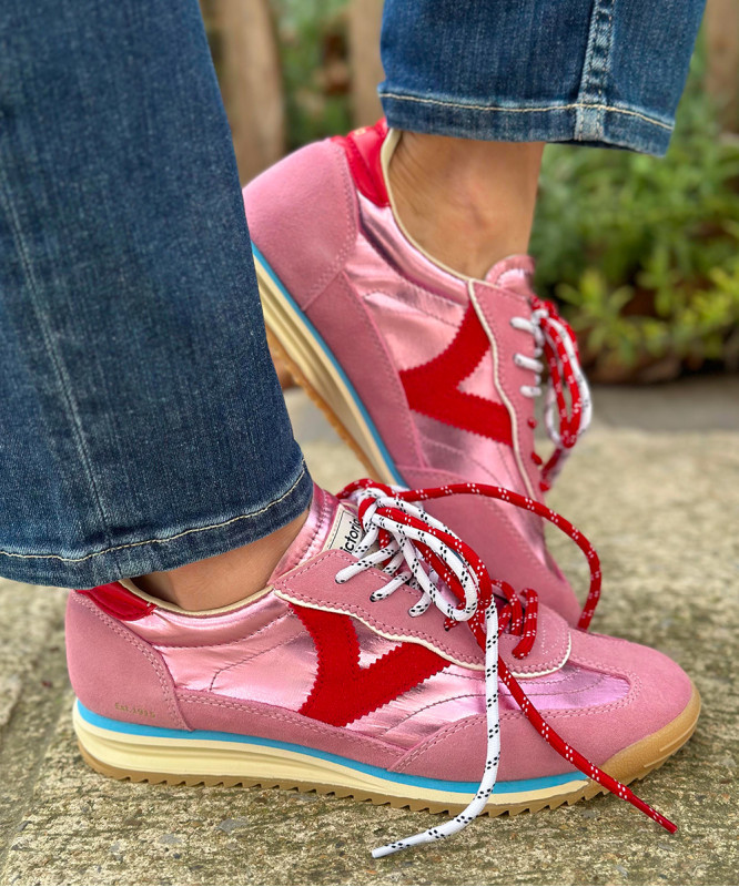 Baskets Victoria rose et rouge