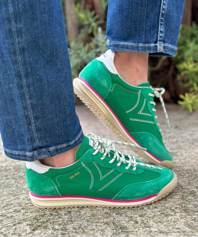 Baskets Victoria vertes et blanches