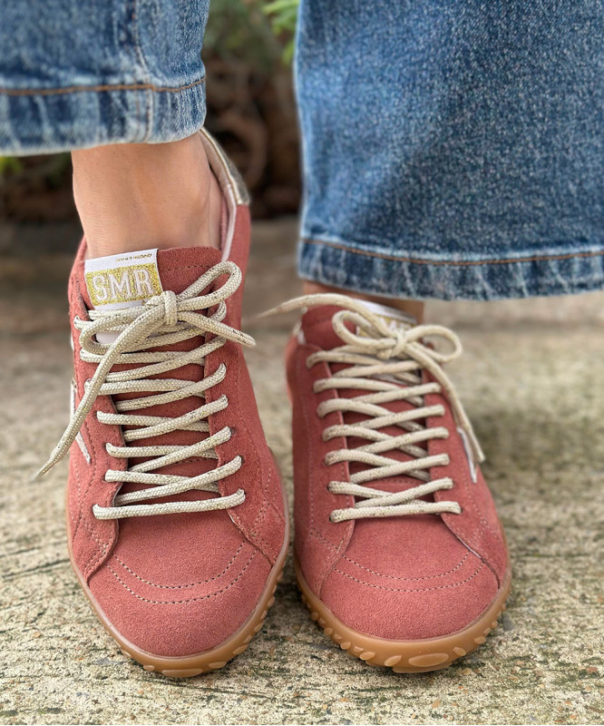 Baskets Semerdjian vieux rose et doré
