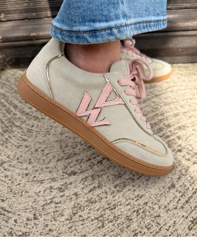 Baskets Vanessa Wu vert et rose