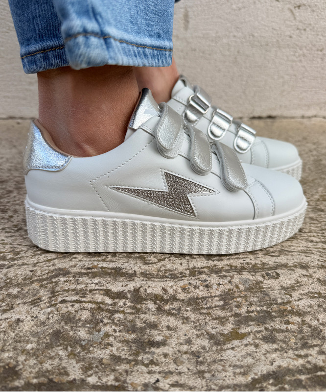 Baskets Vanessa Wu blanc et argent