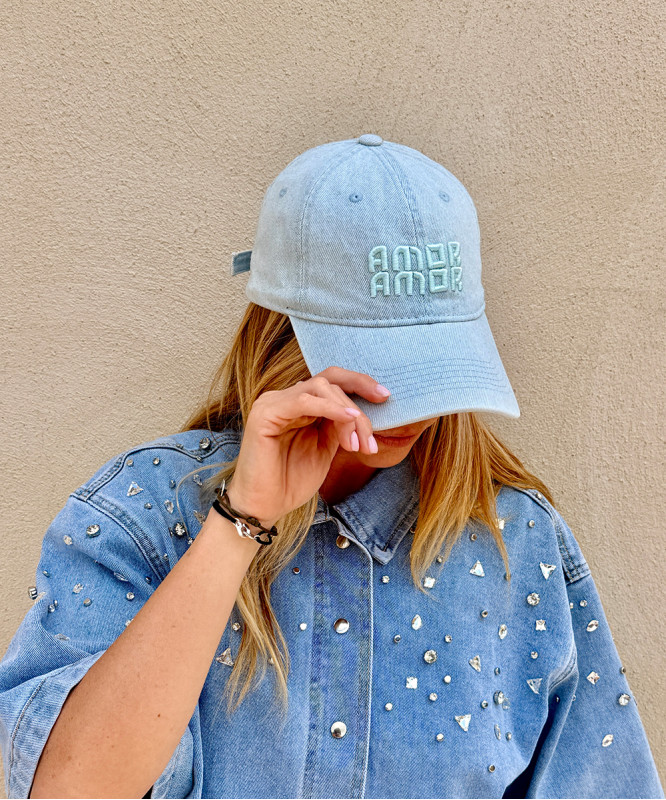 Casquette denim clair amor amor